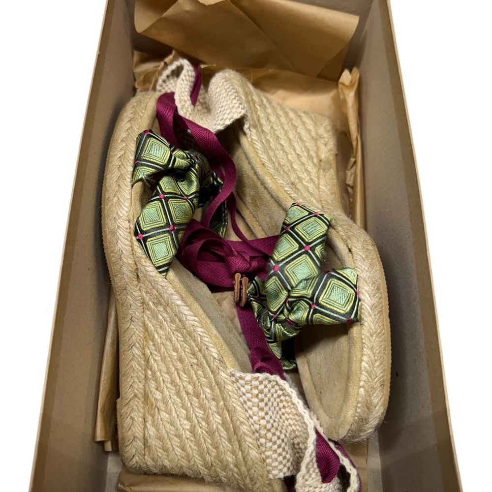 J. Crew Espadrilles with Green and Burgundy Accents - Picture 8 of 10
